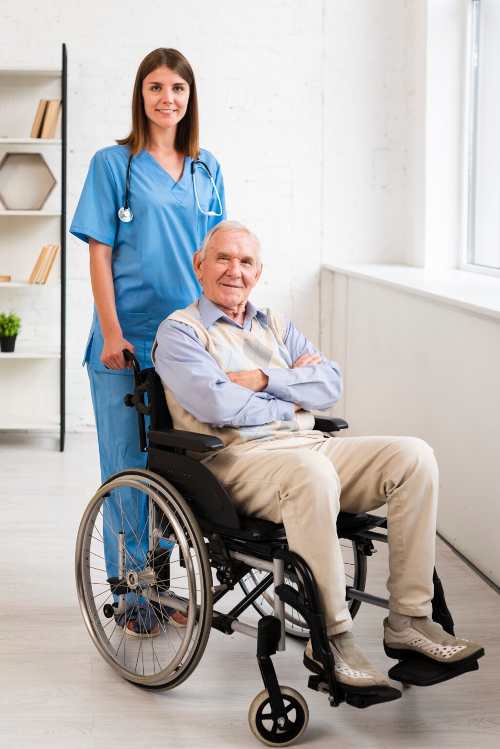 Chaithanya Foundation nurse caring for an elderly patient at home