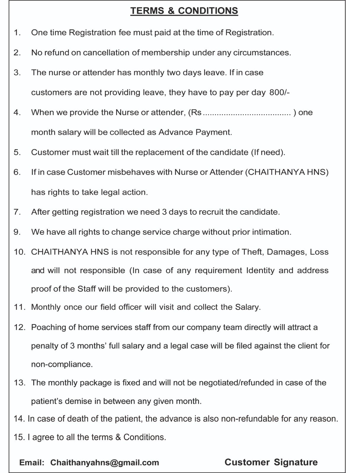 Chaithanya Foundation Registration Form